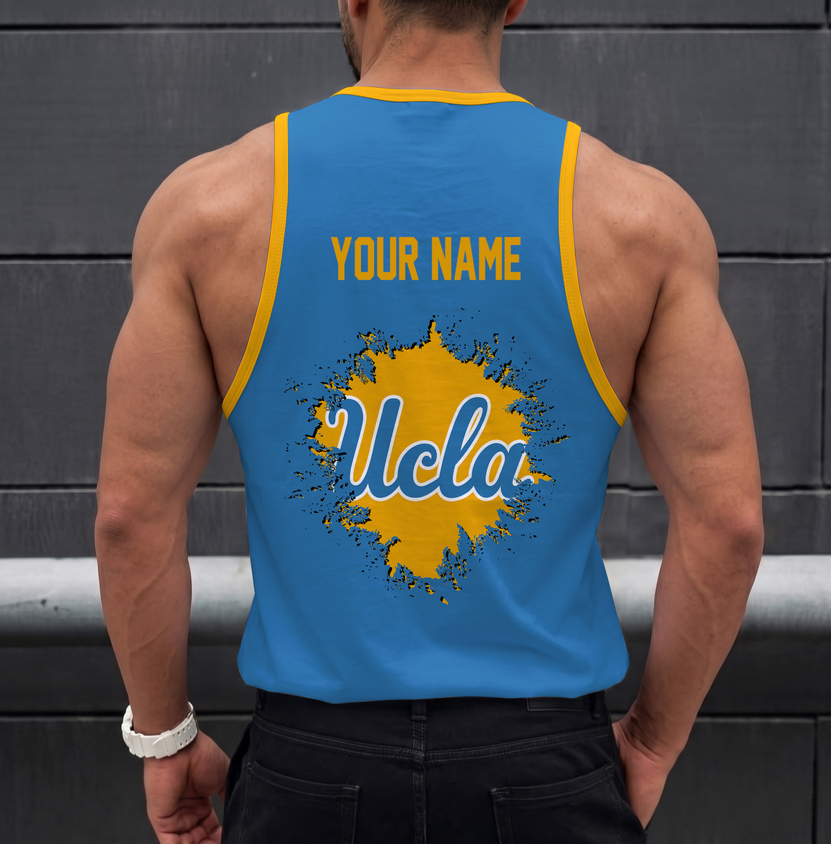 EXCLUSIVE EDTION - NEW CUSTOMIZED NCAA MAM04 UCB UCLA BRUINS STRAPPY UNISEX TANK TOP