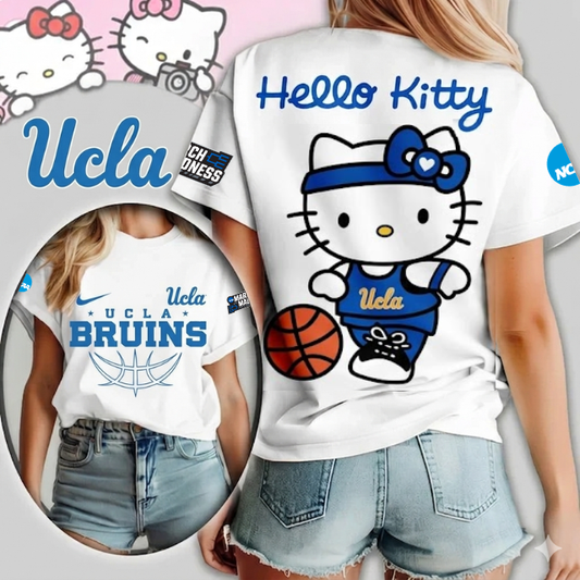 MEGA SALE - NEW CUSTOMIZED NCAA MAM04 UCB UCLA BRUINS HELLO KITTY T-SHIRT, SWEATSHIRT, HOODIE & ZIP HOODIE