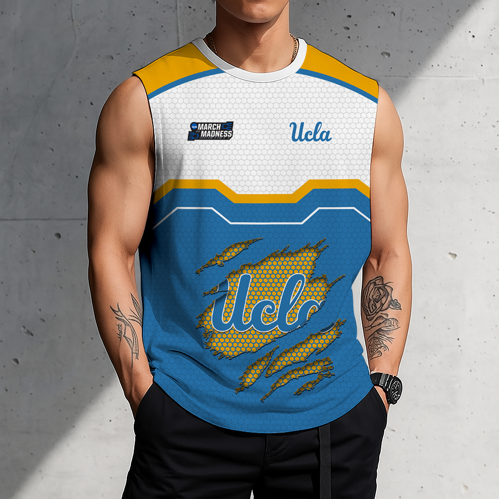 LIMITED EDITION - NEW CUSTOMIZED NCAA MAM04 UCB UCLA BRUINS MEN'S GYM SHIRT