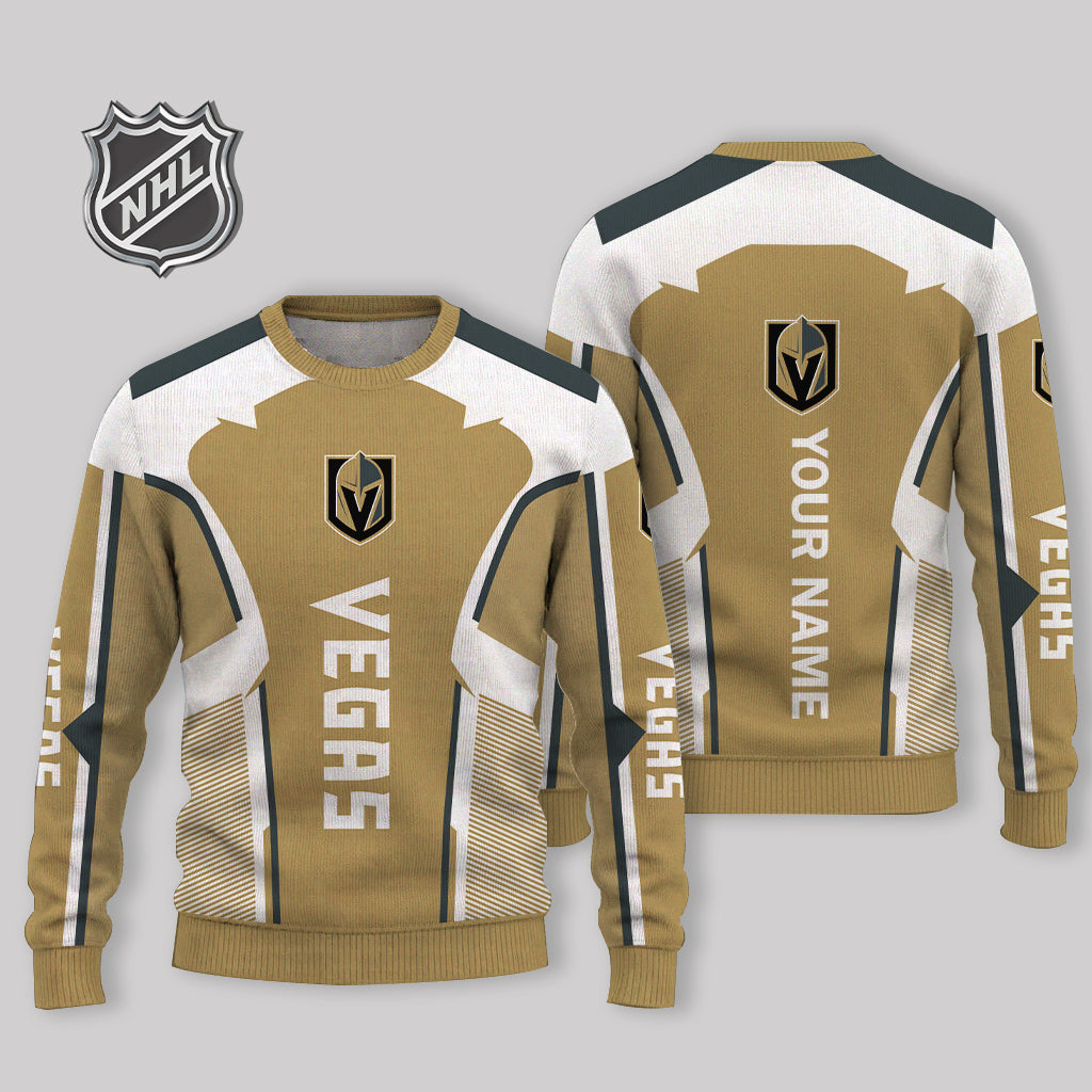 LIMITED EDITION - NEW CUSTOMIZED NHL04 VGK VEGAS GOLDEN KNIGHTS UGLY SWEATER