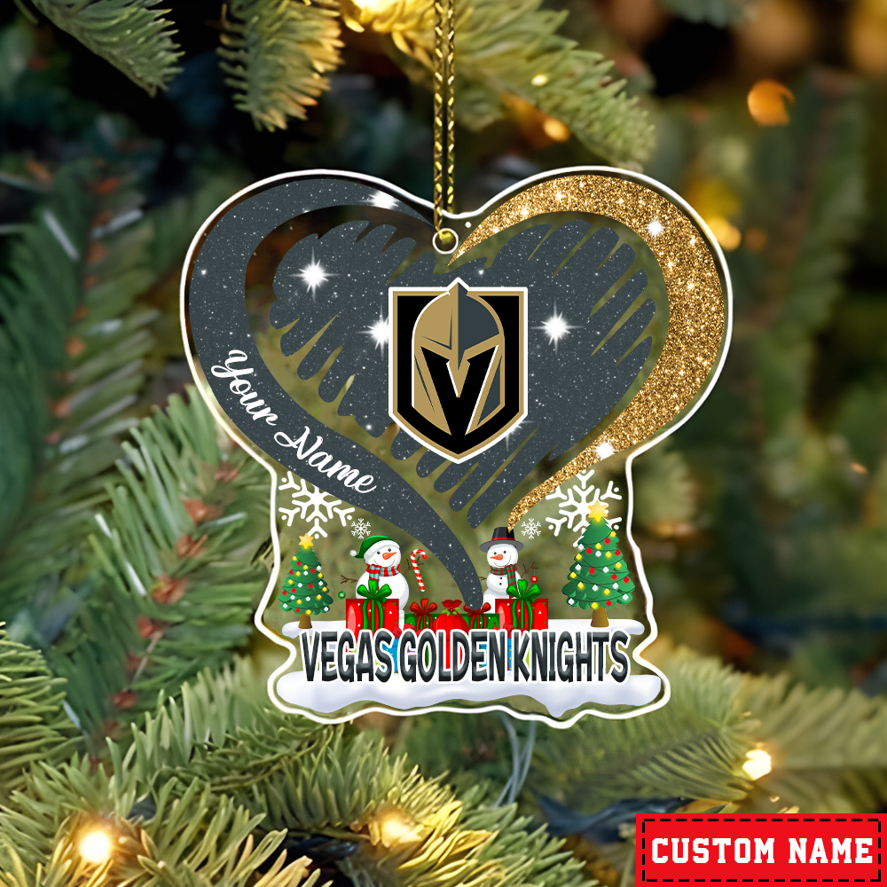 LIMITED EDITION - NEW CUSTOMIZED NHL04 VGK VEGAS GOLDEN KNIGHTS CHRISTMAS ACRYLIC ORNAMENT