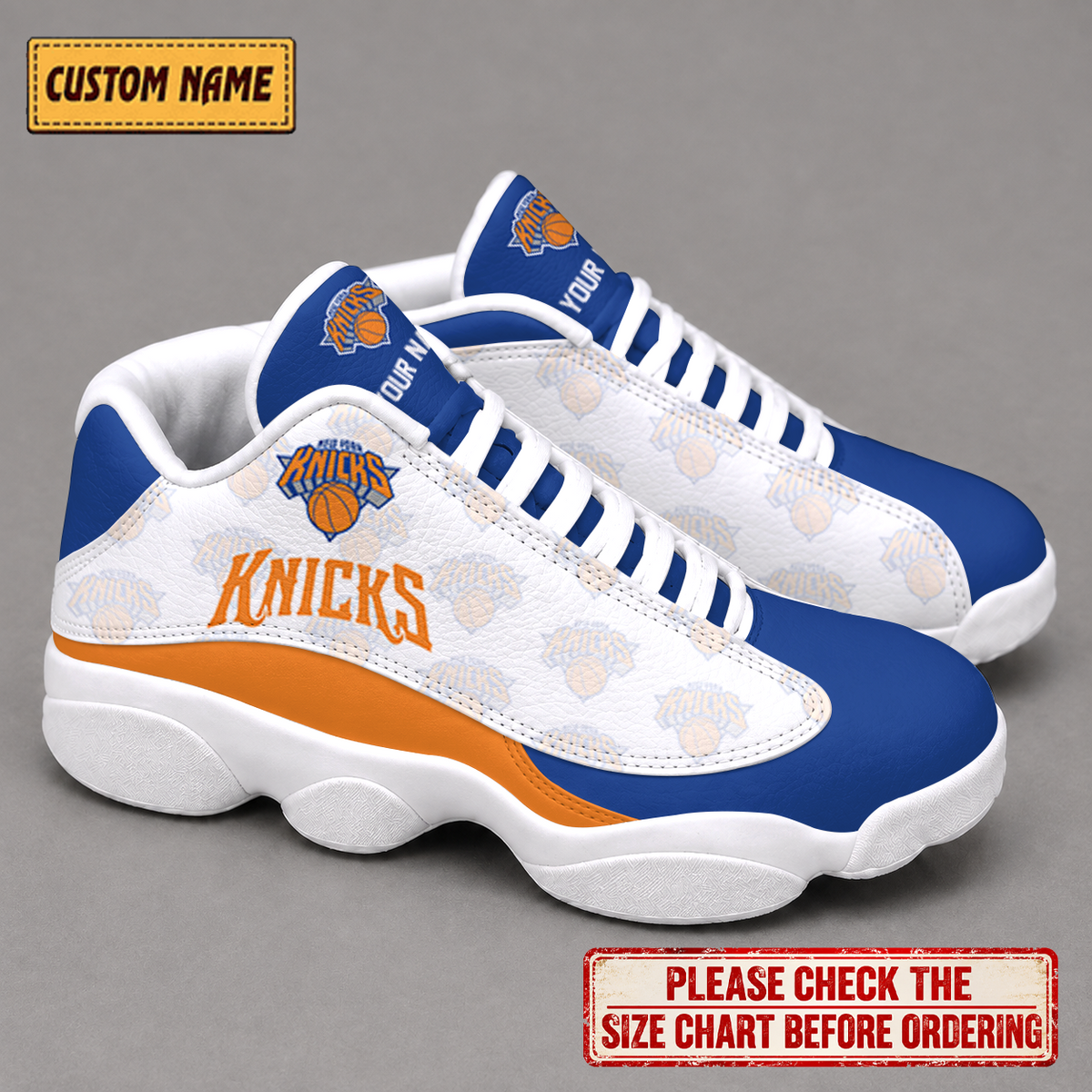SPECIAL EDITION - NEW CUSTOMIZED NBA04 NYK NEW YORK KNICKS AIR JORDAN 13 LOW TOP SNEAKER
