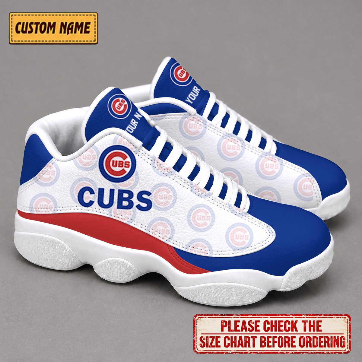 LIMITED EDITION - NEW CUSTOMIZED NFL04 CCS CHICAGO CUBS AIR JORDAN 13 LOW TOP SNEAKER
