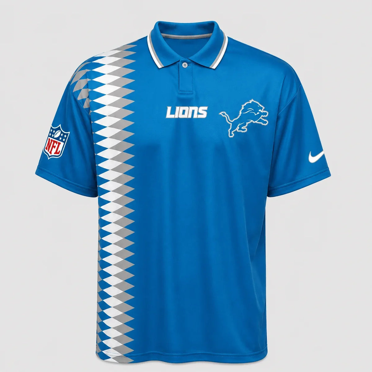 [SPECIAL OFFER] NEW CUSTOMIZED NFL04 DTL DETROIT LIONS POLO SHIRT