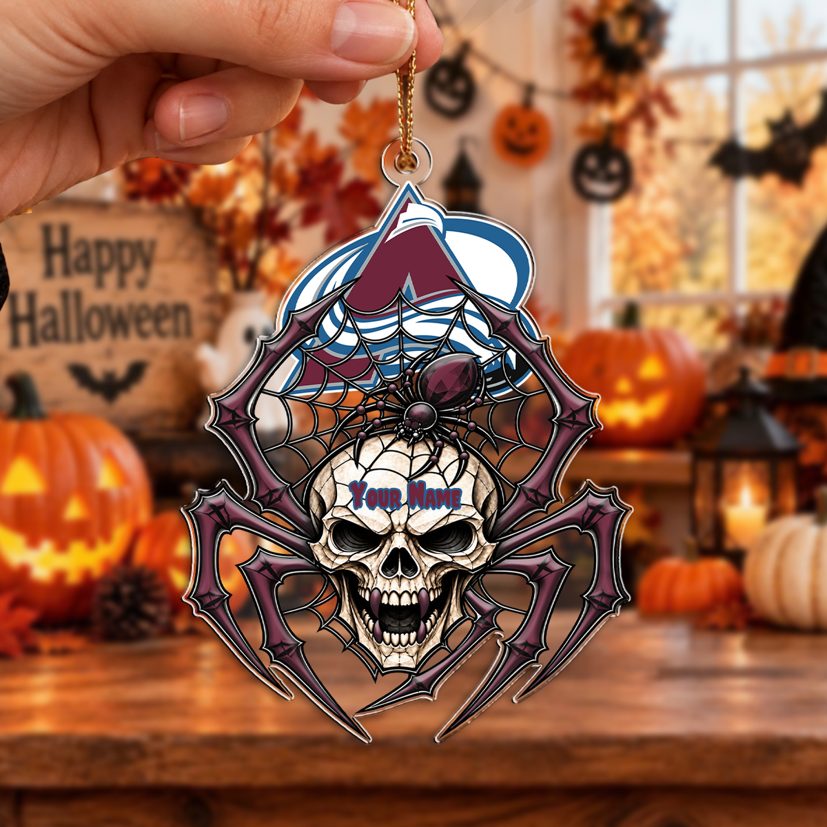 FINAL SALE - NEW CUSTOMIZED NHL05 CAL COLORADO AVALANCHE HALLOWEEN ACRYLIC ORNAMENT