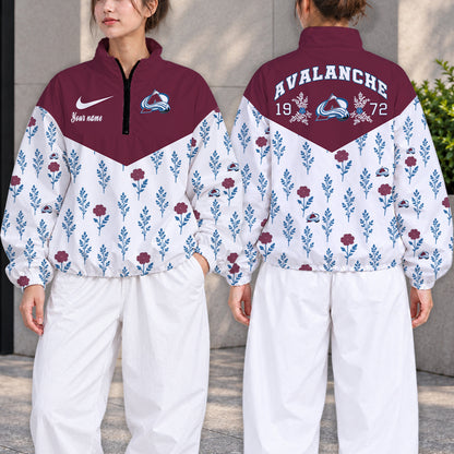 SPECIAL EDITION - NEW CUSTOMIZED NHL05 CAL COLORADO AVALANCHE V-NECK ZIPPER SWEATSHIRT JACKET