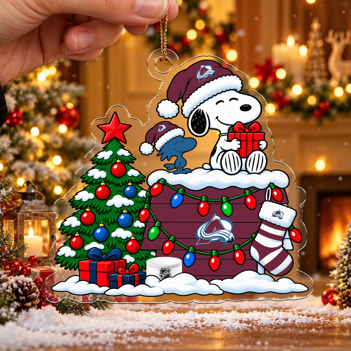 FLASH SALE - NEW CUSTOMIZED NHL05 CAL COLORADO AVALANCHE CHRISTMAS ACRYLIC ORNAMENT