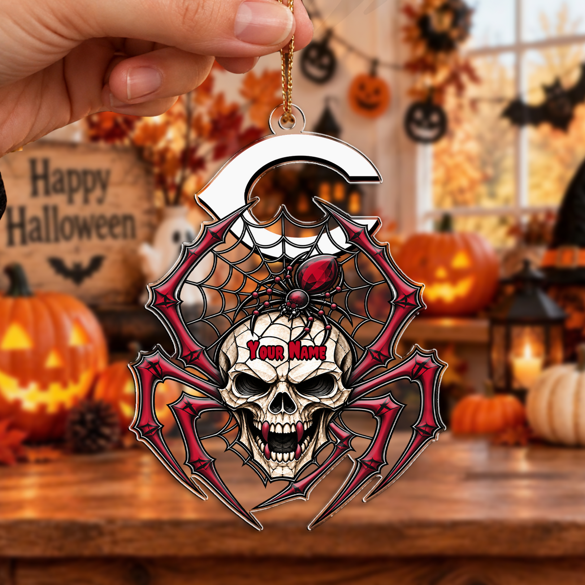 FINAL SALE - NEW CUSTOMIZED MLB05 CRS CINCINNATI REDS HALLOWEEN ACRYLIC ORNAMENT
