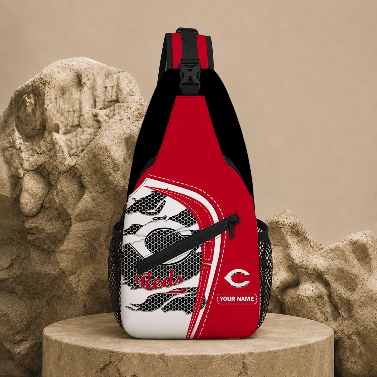 EXCLUSIVE EDITION - NEW CUSTOMIZED MLB05 CRS CINCINNATI REDS SLING BAG