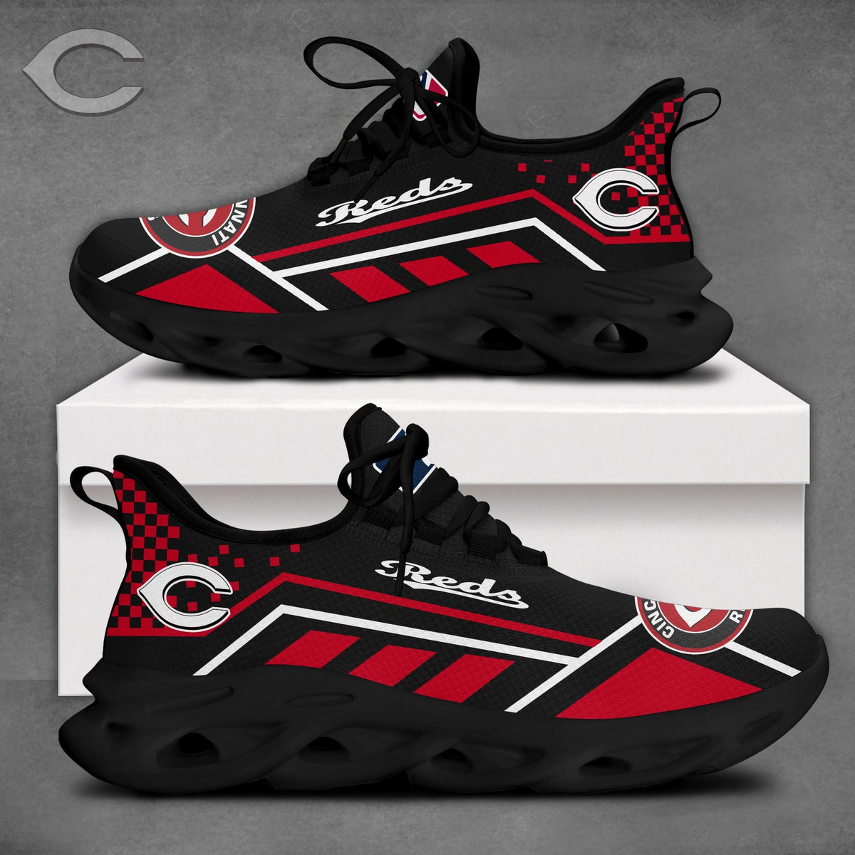 VIRAL EDITION - NEW CUSTOMIZED MLB05 CRS CINCINNATI REDS MAX SOUL SHOES