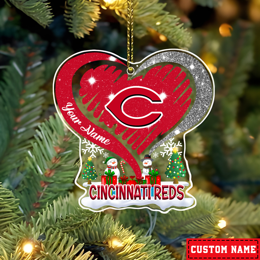 FINAL SALE - NEW CUSTOMIZED MLB05 CRS CINCINNATI REDS CHRISTMAS ACRYLIC ORNAMENT