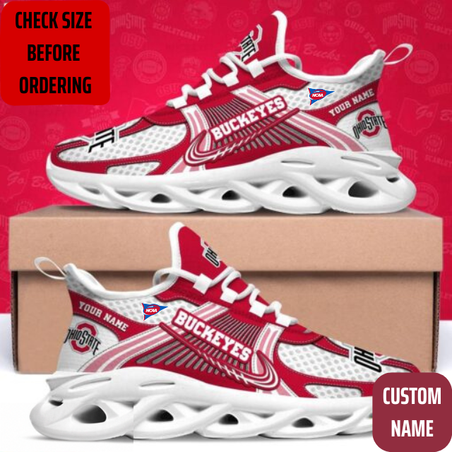 VIRAL EDITION - NEW CUSTOMIZED NCAA FBS05 OSB OHIO STATE BUCKEYES CLUNKY SNEAKERS