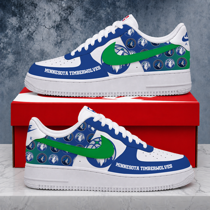 ELITE EDITION - NEW CUSTOMIZED NBA05 MTW MINNESOTA TIMBERWOLVES AF1 SNEAKERS