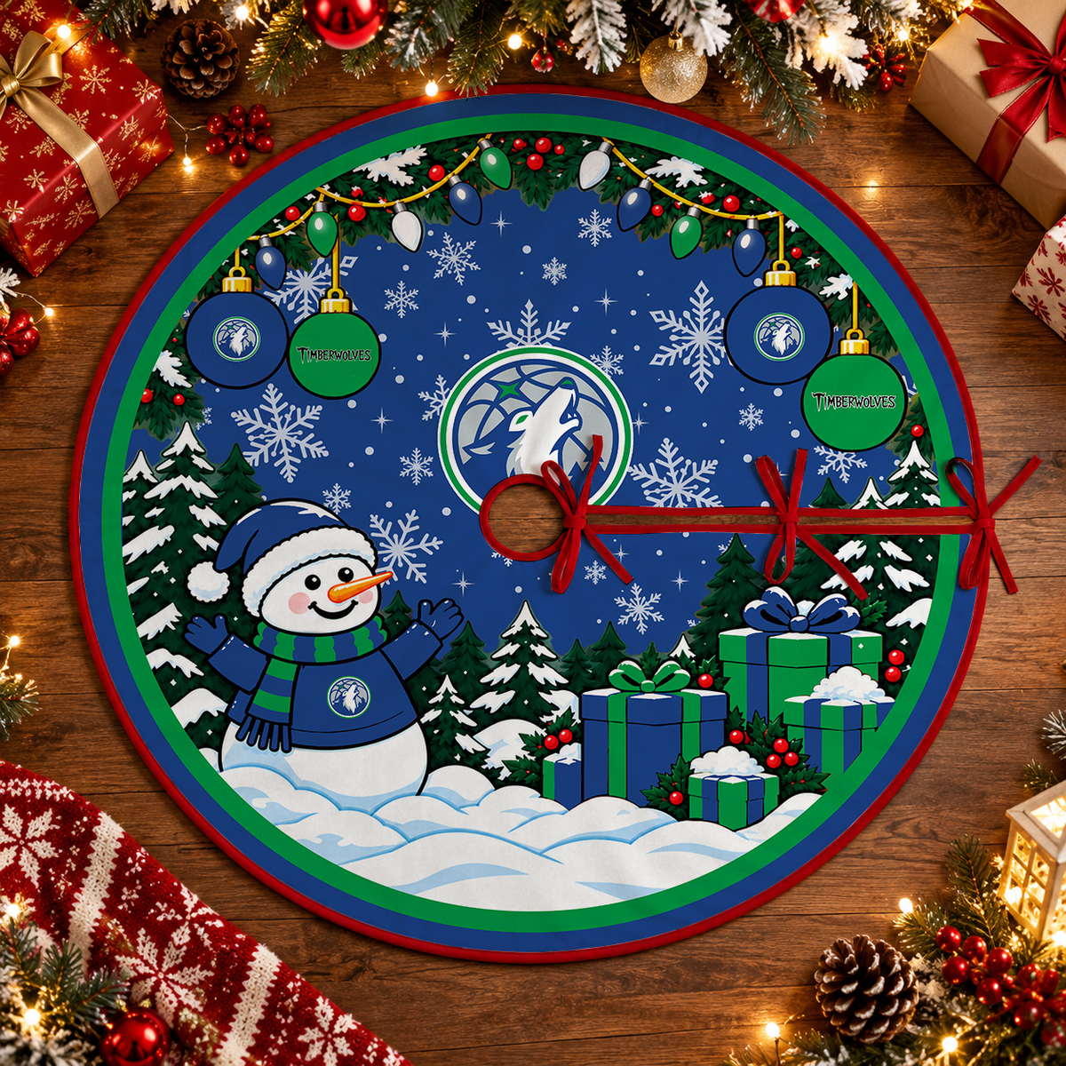 [FAN FAVORITE] NEW CUSTOMIZED NBA05 MTW MINNESOTA TIMBERWOLVES CHRISTMAS TREE SKIRT