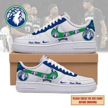 EXCLUSIVE EDITION - NEW CUSTOMIZED NBA05 MTW MINNESOTA TIMBERWOLVES AF1 SNEAKERS