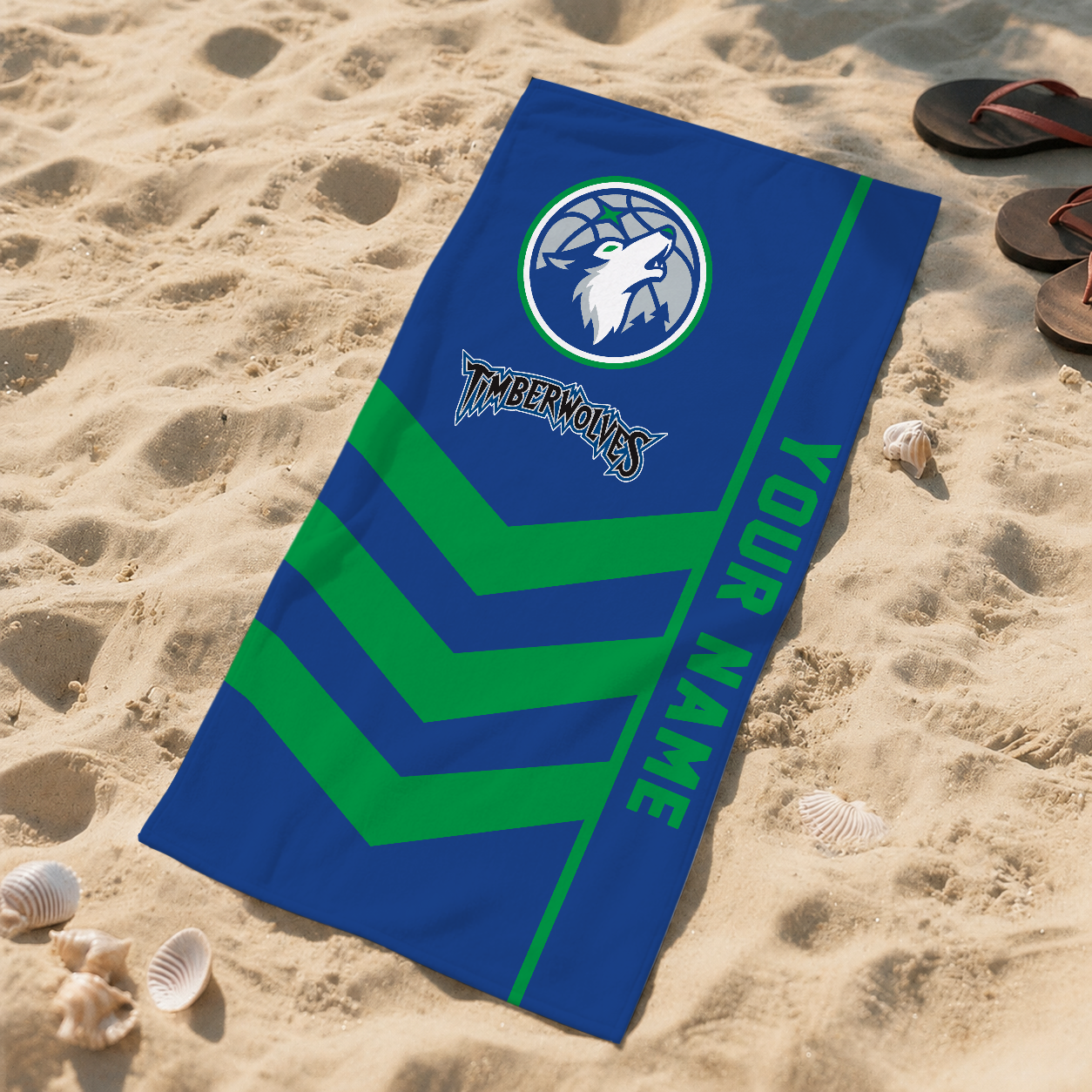 HOT DEAL - NEW CUSTOMIZED NBA05 MTW MINNESOTA TIMBERWOLVES BEACH TOWEL FOR FAN