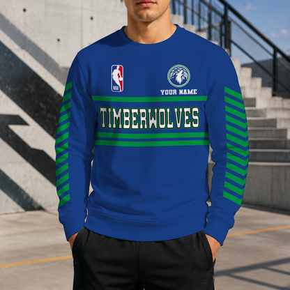 FINAL SALE - NEW CUSTOMIZED NBA05 MTW MINNESOTA TIMBERWOLVES UNISEX SWEATSHIRT