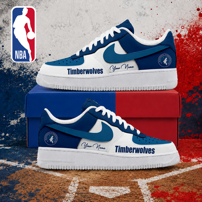 FINAL SALE - NEW CUSTOMIZED NBA05 MTW MINNESOTA TIMBERWOLVES AF1 SNEAKERS