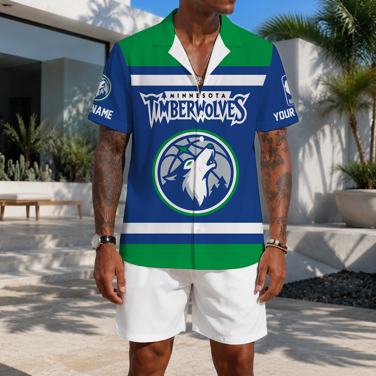 LIMITED EDITION - NEW CUSTOMIZED NBA05 MTW MINNESOTA TIMBERWOLVES UNISEX HAWAIIAN SHIRT