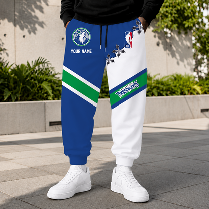 FINAL SALE - NEW CUSTOMIZED NBA05 MTW MINNESOTA TIMBERWOLVES SWEATPANTS