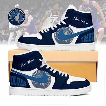 FINAL SALE - NEW CUSTOMIZED NBA05 MTW MINNESOTA TIMBERWOLVES AIR JORDAN SNEAKERS