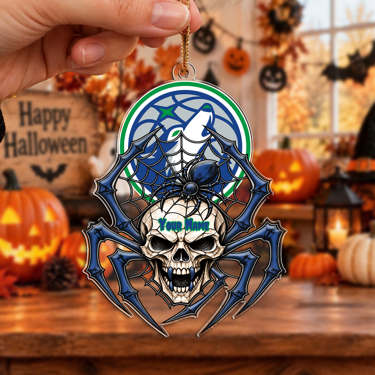 VIRAL EDITION - NEW CUSTOMIZED NBA05 MTW MINNESOTA TIMBERWOLVES HALLOWEEN ACRYLIC ORNAMENT