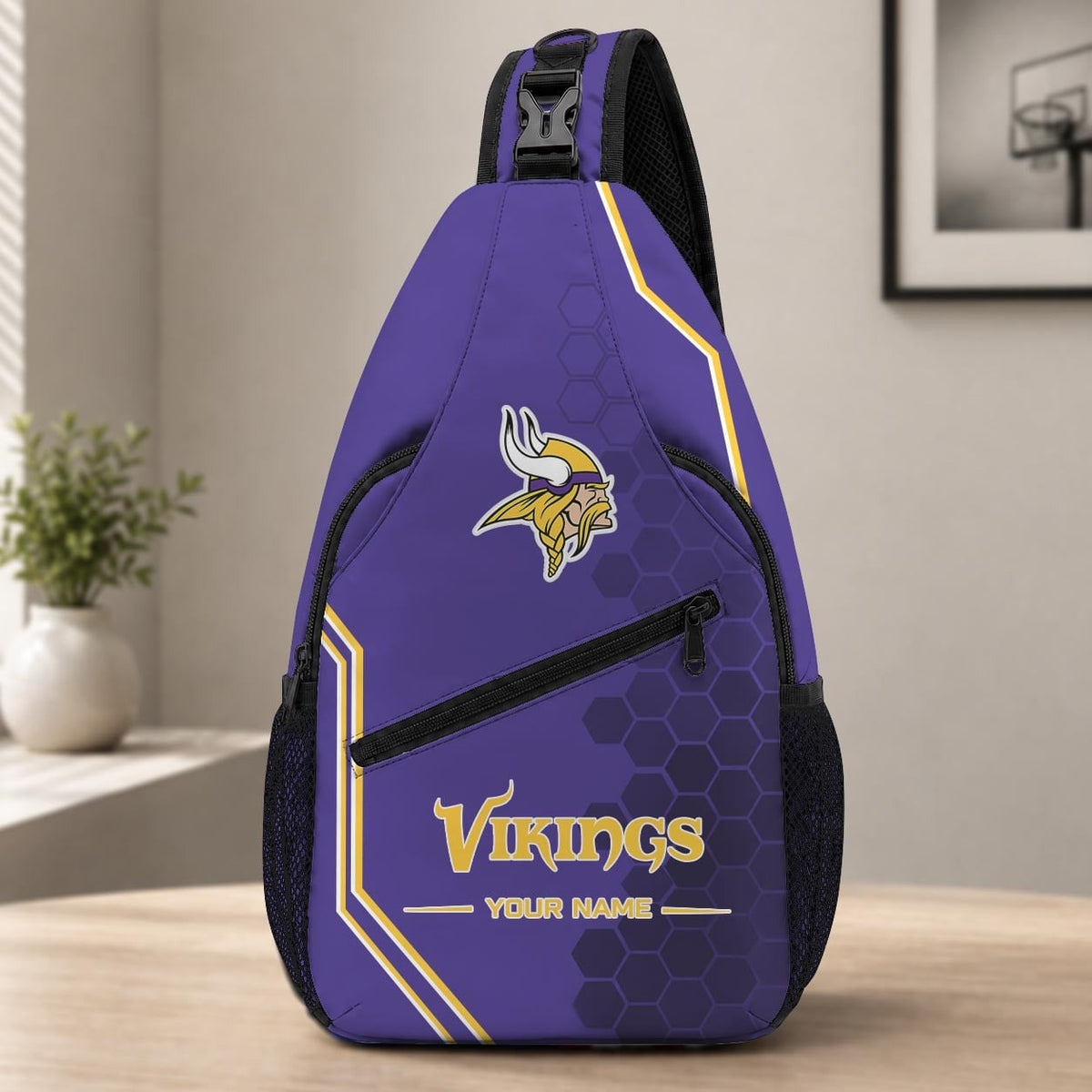 ELITE EDITION - NEW CUSTOMIZED NFL05 MVK MINNESOTA VIKINGS SLING BAG