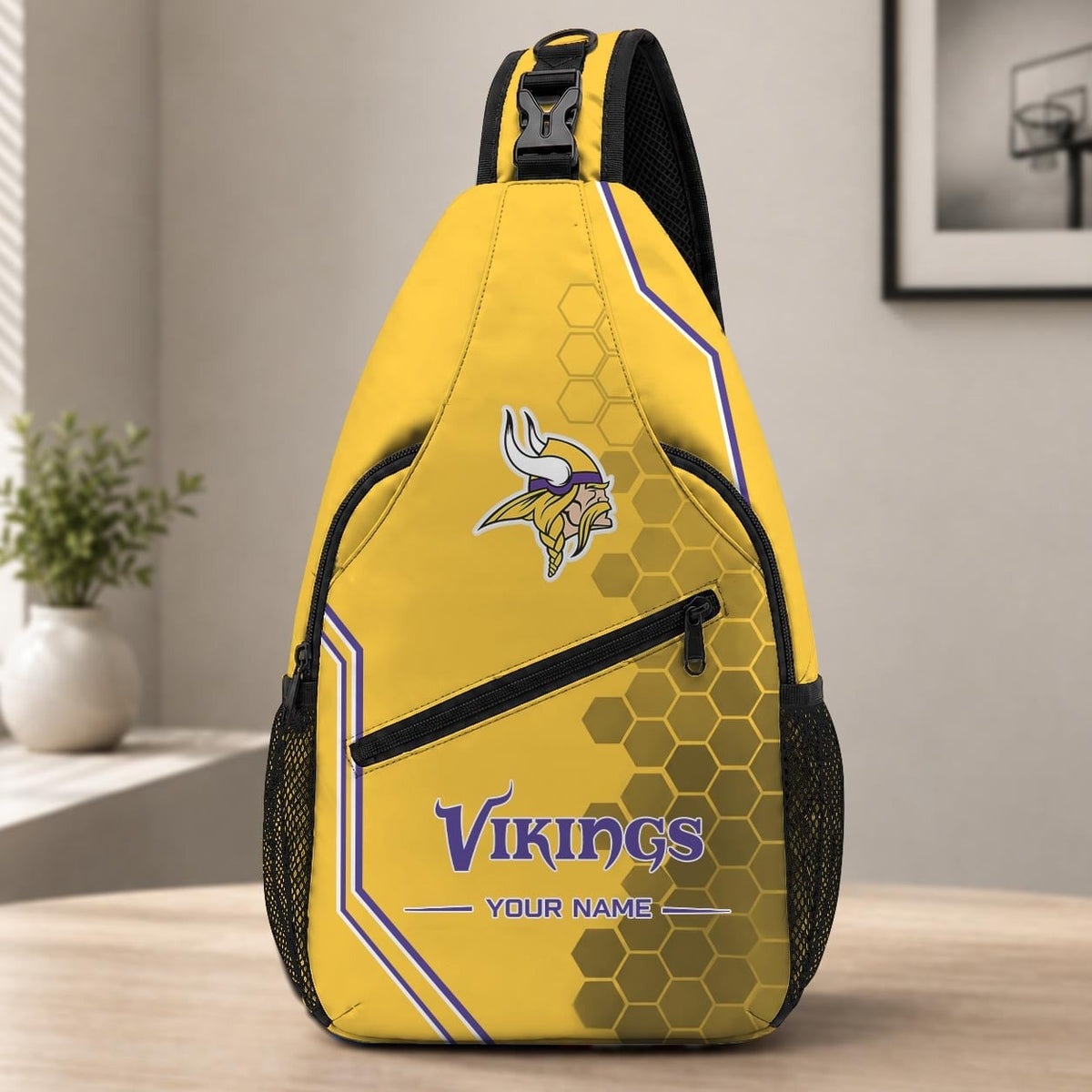 ELITE EDITION - NEW CUSTOMIZED NFL05 MVK MINNESOTA VIKINGS SLING BAG