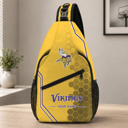 ELITE EDITION - NEW CUSTOMIZED NFL05 MVK MINNESOTA VIKINGS SLING BAG