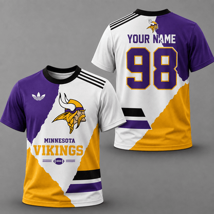 ELITE EDITION - NEW CUSTOMIZED NFL05 MVK MINNESOTA VIKINGS T-SHIRTS, POLO SHIRT & ZIP POLO SHIRT
