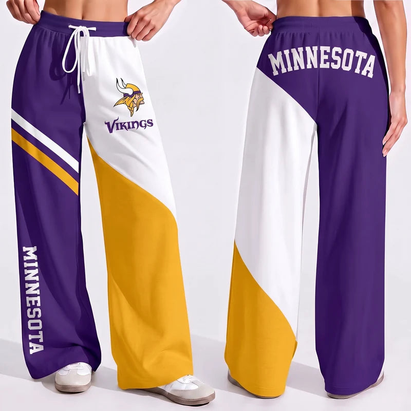 LIMITED EDITION - NEW CUSTOMIZED NFL05 MVK MINNESOTA VIKINGS WOMEN'S WIDE LEG PANTS