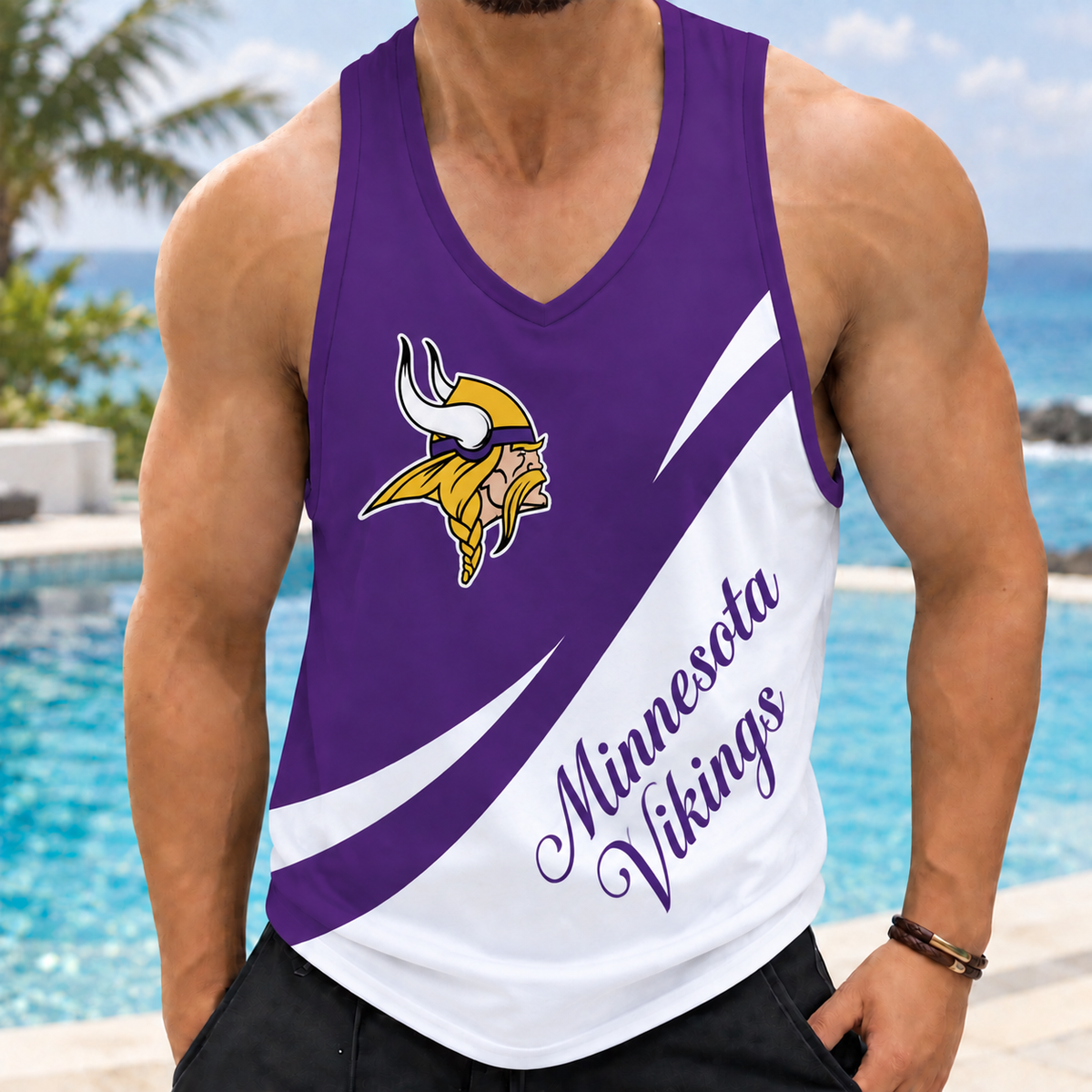 ELITE EDITION - NEW CUSTOMIZED NFL05 MVK MINNESOTA VIKINGS MEN'S TANK TOP