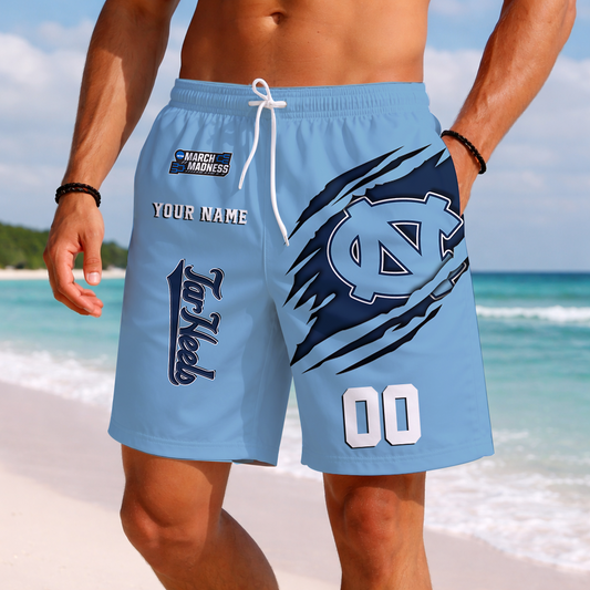 LIMITED DROP - NEW CUSTOMIZED | NCAA MAM05 NTH NC TAR HEELS SHORT PANTS