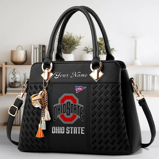 LIMITED EDITION - NEW CUSTOMIZED NCAA FBS05 OSB OS BUCKEYES ZIP HANDBAG MULTICOLOR