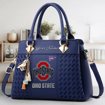 LIMITED EDITION - NEW CUSTOMIZED NCAA FBS05 OSB OS BUCKEYES ZIP HANDBAG MULTICOLOR