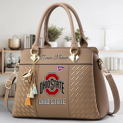 LIMITED EDITION - NEW CUSTOMIZED NCAA FBS05 OSB OS BUCKEYES ZIP HANDBAG MULTICOLOR