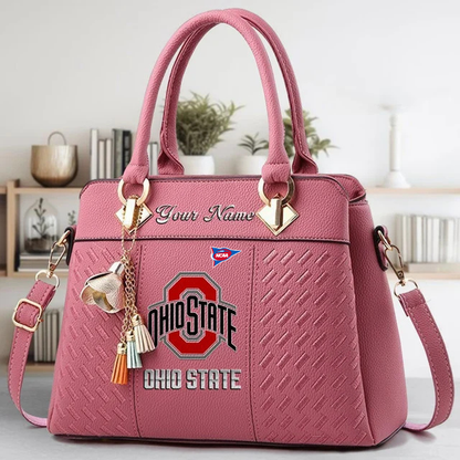 LIMITED EDITION - NEW CUSTOMIZED NCAA FBS05 OSB OS BUCKEYES ZIP HANDBAG MULTICOLOR