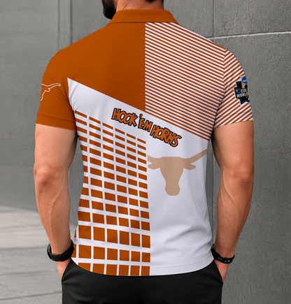 LIMITED EDITION - NEW CUSTOMIZED NCAA CWS05 TXL TEXAS LONGHORNS POLO SHIRT