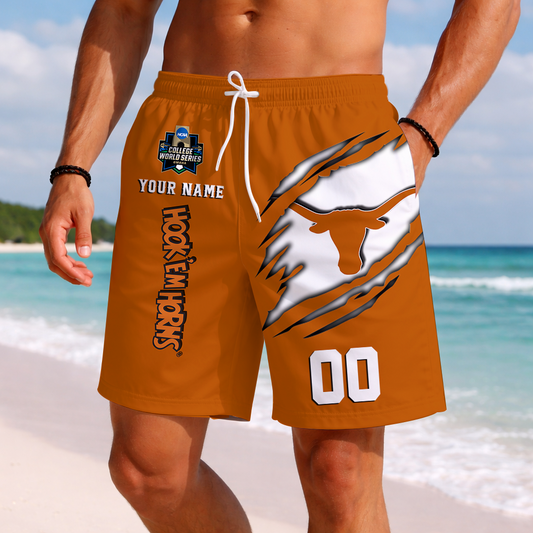 LIMITED DROP - NEW CUSTOMIZED | NCAA CWS05 TXL TX LONGHORNS SHORT PANTS