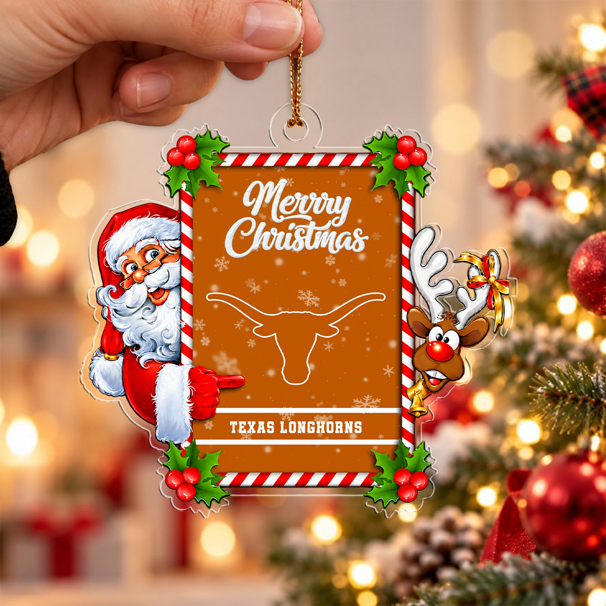 VIRAL EDITION - NEW CUSTOMIZED NCAA CWS05 TXL TEXAS LONGHORNS CHRISTMAS ACRYLIC ORNAMENT