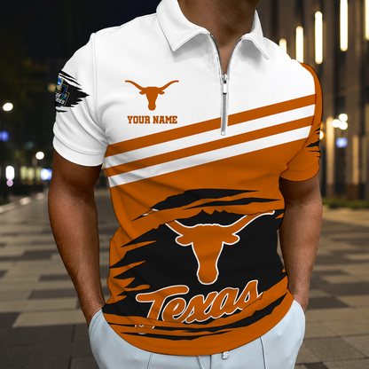 SPECIAL EDITION - NEW CUSTOMIZED NCAA CWS05 TXL TEXAS LONGHORNS T-SHIRT, POLO SHIRT, ZIP POLO SHIRT, SWEATSHIRT, HOODIE & ZIP HOODIE