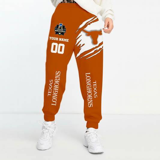 LIMITED DROP - NEW CUSTOMIZED | NCAA CWS05 TXL TX LONGHORNS UNISEX LONG PANTS