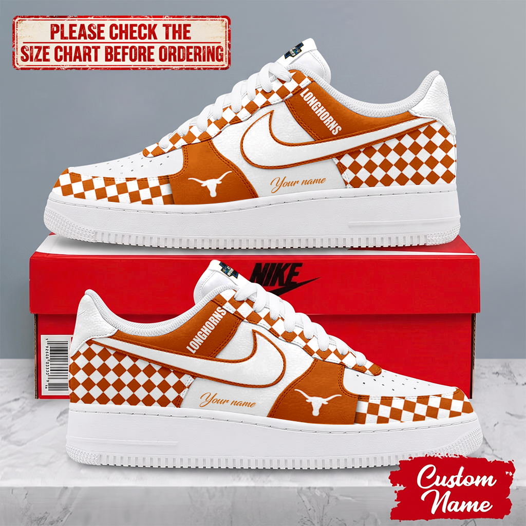 SPECIAL EDITION - NEW CUSTOMIZED NCAA CWS05 TXL TEXAS LONGHORNS AF1 SHOES