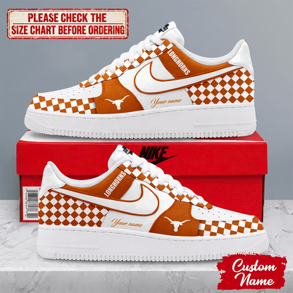 SPECIAL EDITION - NEW CUSTOMIZED NCAA CWS05 TXL TEXAS LONGHORNS AF1 SHOES