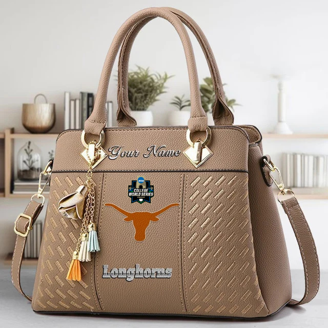 VIRAL EDITON - NEW CUSTOMIZED NCAA CWS05 TXL TX LONGHORNS ZIP HANDBAG MULTICOLOR