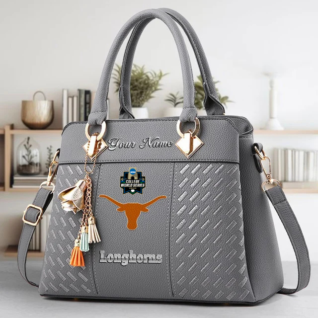 VIRAL EDITON - NEW CUSTOMIZED NCAA CWS05 TXL TX LONGHORNS ZIP HANDBAG MULTICOLOR