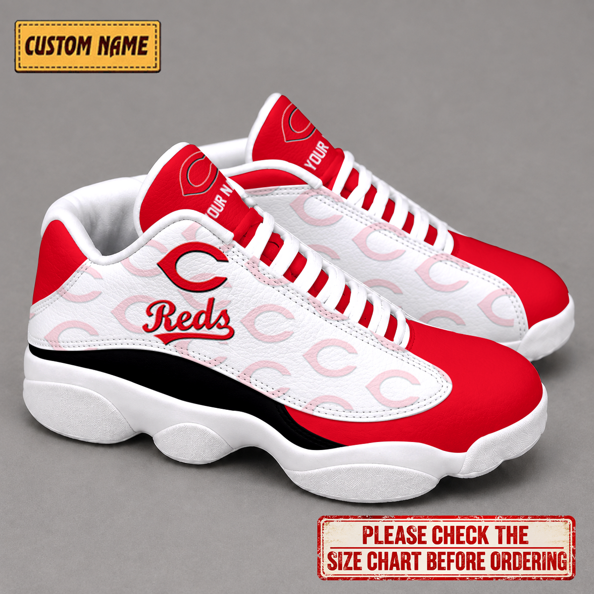 LIMITED EDITION - NEW CUSTOMIZED NFL05 CRS CINCINNATI REDS AIR JORDAN 13 LOW TOP SNEAKER