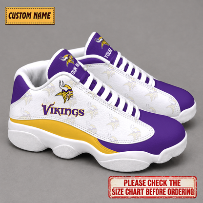 LIMITED EDITION - NEW CUSTOMIZED NFL05 MVK MINNESOTA VIKINGS AIR JORDAN 13 LOW TOP SNEAKER