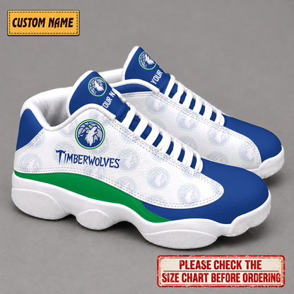 SPECIAL EDITION - NEW CUSTOMIZED NBA05 MTW MINNESOTA TIMBERWOLVES AIR JORDAN 13 LOW TOP SNEAKER