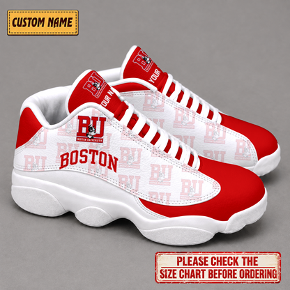 LIMITED EDITION - NEW CUSTOMIZED NCAA MFF05 BUT BOSTON UNIVERSITY TERRIERS LUXURY AIR JORDAN 13 LOW TOP SNEAKER